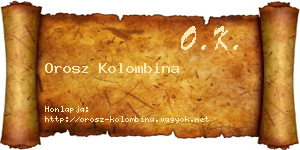 Orosz Kolombina névjegykártya